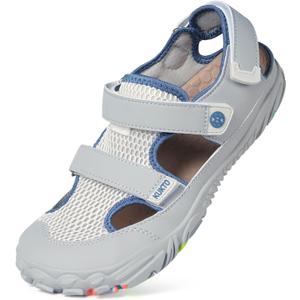 Mens Womens Water Shoes Barefoot Beach Sandals Wide Width Quick Dry Swim Aqua Shoes with Arch Support for Pool Diving Hiking Kayaking Outdoor Sport Athletic Summer (Grey)