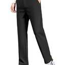 Safort Mens Golf Pants Dress Work Stretch Slim Slacks Classic Fit Comfy Straight Leg Casual Trousers with Pockets, Black, 38