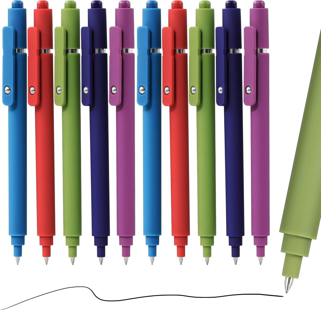 2 x RIANCY Gel Pens, 0.5mm Black Ink Quick Dry Ball Point Pens, Fine Point Smooth Writing Pens, Cute Aesthetic Gifts Set for Men Women Journaling, Office School Stationery Supplies