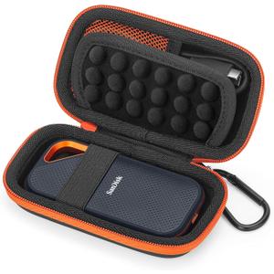 Yinke Hard Case for SanDisk Extreme Pro/SanDisk Extreme Portable External SSD 500GB 1TB 2TB, Travel Case Protective Cover Storage Bag (Orange)