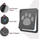 LESYPET Cat Door for Screen Door, Pet Easy in & Out, Lockable Dog Screen Door with Magnetic Closing Flap Doggy Door for Sliding Screen Door/Window Screens/Porch Screens, Inside 12 x 14