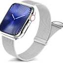 Sunnywoo Milanese Mesh Loop Compatible with Apple Watch Bands 42mm 44mm 45mm 46mm 49mm 38mm 40mm 41mm for Men Women, Stainless Steel Mesh strap for iWatch Series 10 9 8 7 6 SE 5 4 3 2 1 Ultra