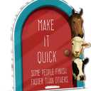 Funny Farmhouse Bathroom Decor - Funny Farm Animals Bathroom Sign for Restroom Shelves Toilet Tank Decor - Make It Quick Sign