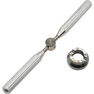 Watch Back Opener Tool Kit, Stainless Steel 5537 Case Back Remover for Rolex/Tudor 29.5mm/ 36.5mm (Silver long handle)
