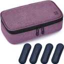 ALLCAMP Insulin Cooler Travel Case for Diabetic Organize Medication with 4 Ice Packs Purple(9X 4.72x 3.14 inches) PURPLE