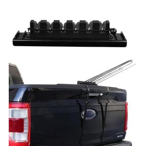 SPIRRELAB Fishing Rod Holder for Truck Tailgate – Holds 6 Rods with Foam Protection & Secure Straps – Easy to Install Pickup Truck Bed Pole Holders