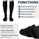 (3 pairs) Compression Socks 20-30 mmHg Long Knee High Socks for Women Men Support Athletic Travel Daily Wear (Black, XS)