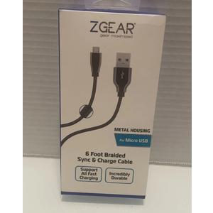 ZGEAR 6 Foot Braided Sync & Charge Cable 2 Pack