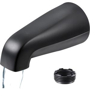 Dreyoo Universal Bath Tub Spout with Adapter, 5" Bathroom Bathtub Faucet Spout Without Diverter, Fits for 1/2'', 3/4'' IPS Inside Thread Connection and Tub/Shower Faucet Brands(Matte Black)