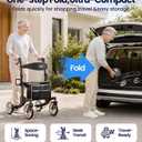VOCIC Z36 Walker for Seniors with Seat, 15lbs Ultralight
Ultra-Compact Aluminum Rollator Walker, Supports 300LBS, Indoor & Outdoor Use for Elderly, Black