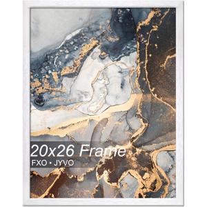 Fxojyvo 20x26 Picture Frame White Engineered Wood Wall Hanging | Light Weight 20 x 26 Inch White Wood-grain Frame for 20by26 Photo Poster Horizontally/Vertically(1 Pack|White|20x26)