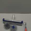 POOLAZA Pool Brush Head with Round Ends, Heavy Duty Pool Brushes for Cleaning Pool Walls, Floors Steps & Corners, 17.5" Pool Brush with Sturdy Aluminum Handle & Durable Nylon Bristles (Yellow)