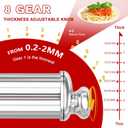 3PCS Pasta Maker Attachment for All Kitchenaid Stand Mixers, Stainless Steel Pasta Attachments Include Spaghetti Cutter & Fettuccine Cutter, Pasta Roller with 8 thickness knob