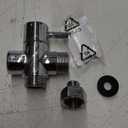 Bidet T Adapter With Shut off Valve,3 Way T Valve for Bidet, Brass T Adapter for Handheld Toilet, 7/8"7/8"1/2" or 3/8" (Chrome)