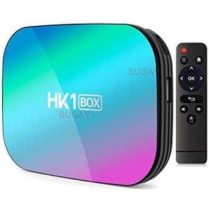 Android 9.0 TV Box HK1 Box Android TV Box 4GB RAM 64GB ROM, Dual-WiFi 2.4GHz/5GHz BT Amlogic S905X3 Quad Core 64 Bits 3D/8K Full HD/H.265/USB3.0 Android Box