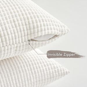 MIULEE Neutral Harmony Decorative Pillow Covers 20x20 Inch Set of 2 Rustic Farmhouse Boho Soft Throw Pillows Corduroy Couch Pillowcases Nordic Home Decor for Sofa Living Room Bed