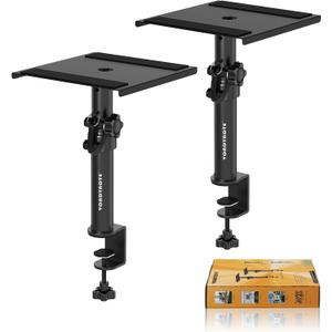 Set of 2 Desktop Clamp Speaker Stands Short Studio Monitor Stands Height Adjustable
