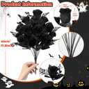 XONOR Artificial Rose Flowers - 4 Bouquets Realistic Fake Black Silk Roses for Halloween Party Fall Harvest Festival Home Centerpieces Decoration (Pack of 4, Black)