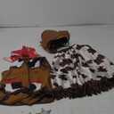 Cowgirl Costume Girls,Kids Cowgirls Brown Western Cowboy Outfit Set with Hat Halloween Costumes Party Dress Up S