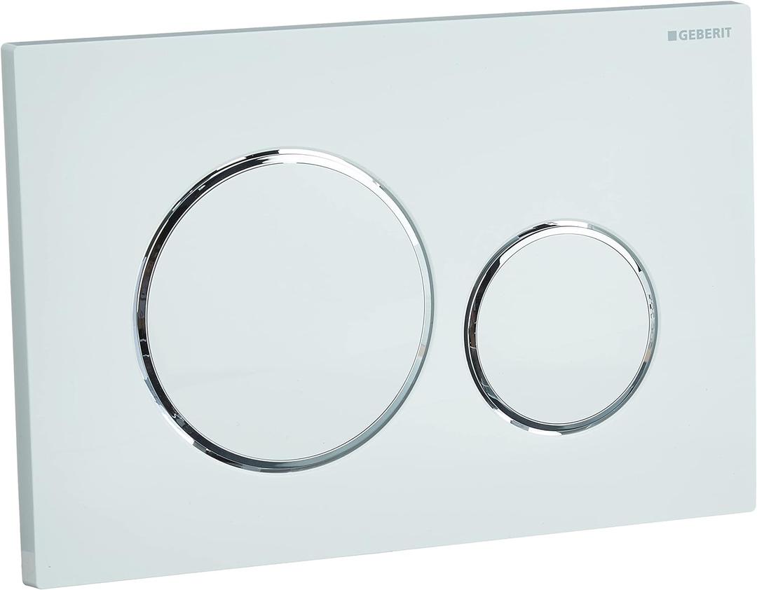 Geberit G115882KJ1 Sigma 20 Dual Flush 1.6 / .8 GPF Actuator Plate White/Polished Chrome