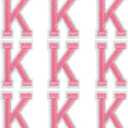 2 x GYGYL Iron on Letters Patches, 9Pcs of 2 Inch Pink Letter K Patches, Alphabet Embroidered Patch for Clothes, Dress, Hat, Socks, Jeans, DIY Accessories