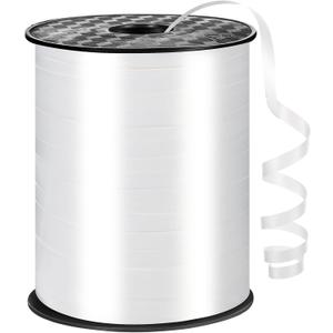 600 Yards White Curling Ribbon 1/5 Inch Balloon String Ribbon Thin Ribbons for Mother's Day Graduation Art Crafts Gift Wrapping Wedding Birthday Party Decorations