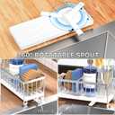 Cisily Sponge Holder for Kitchen Sink, Sink Caddy Organizer with High Brush Holder, Kitchen Countertop Organizers and Storage Essentials, Rustproof 304 Stainless Steel (Silver, 9.25)