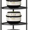 Kitchen Corner Shelf Rack, Multi-layer Pot Rack Storage Organizer Metal Shelves Holder (8 Tier) (Black)