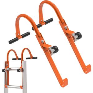 2 Pack Heavy Duty Ladder Roof Hook with Wheel Rubber Grip T-Bar for Damage Prevention,500 lbs Weight Ratin,Fast & Easy to Access Steep Roof