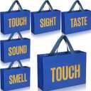 Kolldenn 5 Senses Gift Bags for Him Her Five Senses Gift Bags with Ribbon Handle Gifts Decoration for Birthday Wedding Anniversary Graduation Party(Navy Blue,12.6 x 8.7 x 4 Inch)