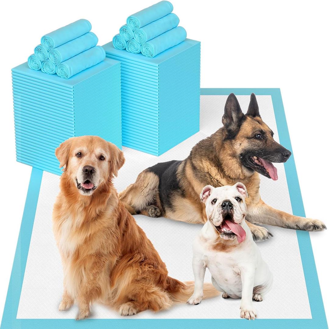 Puppy Pee Pads for Dogs Extra Large 31""x47"" 40 Count, Leak-Proof & Super Absorbent, Thicken Disposable Potty Training Pads for Doggie Cats Rabbits, Quick Dry Pet Piddle Pad, Blue & white