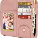 4 x Visor Organizer, Pink Sunglass Holder For Car, Sunvisor Organizers with Multiple Pockets and Picture Frame, Essential Car Interior Accessories for Women and Men