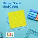 2 x Lined Sticky Notes 3x3 Pack of 8, Bright Colored Super Self Sticky Pads - 60 Sheets/Pad - Easy to Post for School, Office Supplies, Desk Accessories