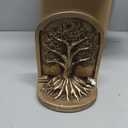 Vintage Bronze Finish Tree of Life Bookends Set, 2 Non-Skid Heavy Bookends for Shelves or Bookcase, Decorative Bookends for Desktop Shelf Decor, Library Office Decor, Home Décor Gift