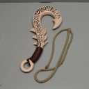 The Polynesian Demigod Maui-Inspired Cosplay Samll Fish Hook Props Engraved Hawaii Tribal Design (Ivory White)