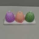 MTLEE 3 Pcs Easter Egg Candles 3 Color Scented Real Wax Led Easter Flameless Candles Spring Battery Operated Egg Shaped Holiday Home Living Party Decoration Centerpiece
