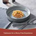 Famiware Star 8.25" Pasta Bowls Set of 8, Bowl Plates, Smoky Blue, 8 Pcs