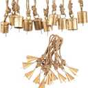 JYPR 10 Pc Vintage Rustic Metal Cow Bells for Christmas Decor - Antique Handmade 4 cm Gold Bells, Witch Bells - Unique Old Look Xmas Decoration