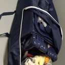 Baby Bedside Crib with Portable Diaper Changing Table, 5-in-1 Pack and Play Baby Crib for Newborn Mattress, Playard, Music Box, Carry Bag, Easy to Install (Blue)