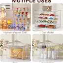 Lamu 4 Layer Clear Acrylic Display Case for Collectibles, Action Figurine Cabinet Box with 3 Movable Plate, Stackable Hobby Display Showcase Shelf with Magnetic Door, 2 Pack