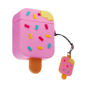 3 x  AirPods1/2 Generation Apple Bluetooth Wireless Earphone Cover Suitable for Fresh and Anti-Fall Soft Plastic Shell, Ice Cream for AirPods Pro Case with Keychain