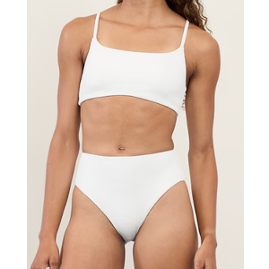 High Waisted Bikini Sets Two Piece Swimsuit Tummy Control Bathing Suit Full Coverage Swimwear, Size L, White