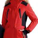 FREE SOLDIER Women's Waterproof Ski Snow Jacket Warm Fleece Lined Winter Rain Jacket with Hood Fully Taped Seams XL