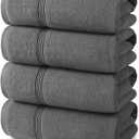 ecolook Bath Towels Set of 4,100% Cotton,27 x 55 Inches,Quick-Drying & Absorbent,Soft,Lightweight Towels for Bathroom,Shower,Spa, Gym & Hotel,Dark Gray