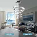 Modern Crystal Chandelier LED Pendant Light 4 Ring Chandelier LED Crystal Chandeliers for Dining Room Bedroom Living Room Cool White Dia 7.9"-11.8"-15.7"-19.7"