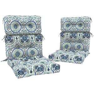 Outdoor High Back Chair Cushions Set of 2, Water-Resistant Chair Cushions for Patio Home Garden, Replacement Rocking Chair Cushion with tie 22" W x 20" D, Celadon Wreath