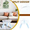 Raised Cat Food Bowls, Glass Cat Bowls Elevated with 6 Plastic Legs in 2 Heights. Protect The Spine and Prevent Vomiting(Blue)