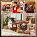 17 cm Christmas Doll Clothes with Seat, Cute and Functional Xmas Outfit with Accessories for Doll Fans and Collectors, Christmas Car Desk Office Decor(Brown,Reindeer)