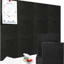 Large Cork Board | 48"x36" Felt Bulletin Board with Safe Removable Adhesive Tabs, 12-Pack Felt Wall Tiles for Home, Office, Classroom Essentials, Black