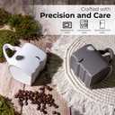 MIAMIO - Coffee Mugs/Kissing Mugs Set Ceramic with Gift Box (Gray)